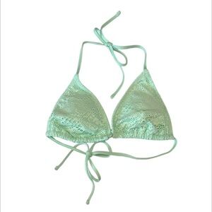 Mossimo mint green lace bikini swim top size small